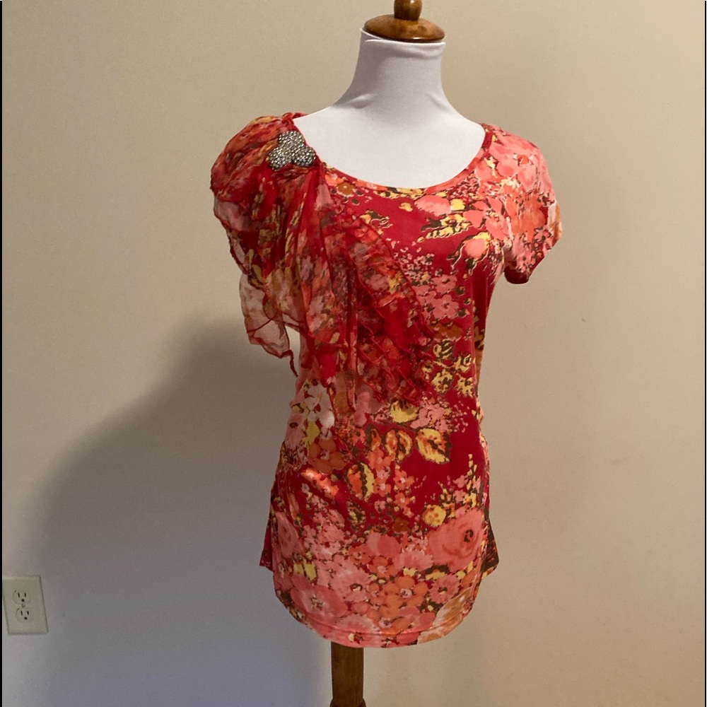Rene Derhy/Anthropologie Floral Embellished Top